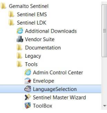 点击 程序—Gemalto Sentinel—Sentinel LDK—Tools--Language Selection